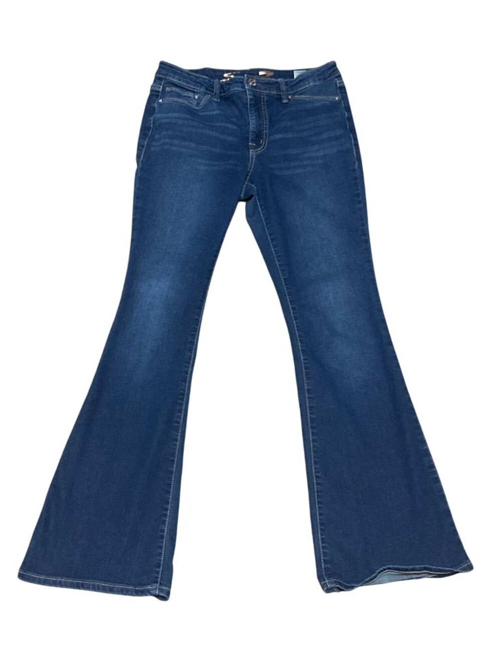 Seven7 Flared Denim Jeans Size 6 Slim Flare Blue Stretch Womens